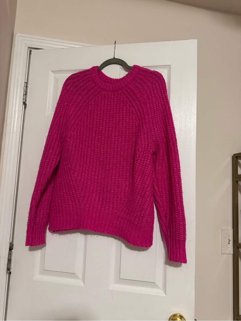 a new day Hot Pink Chunky Knit Crewneck Sweater